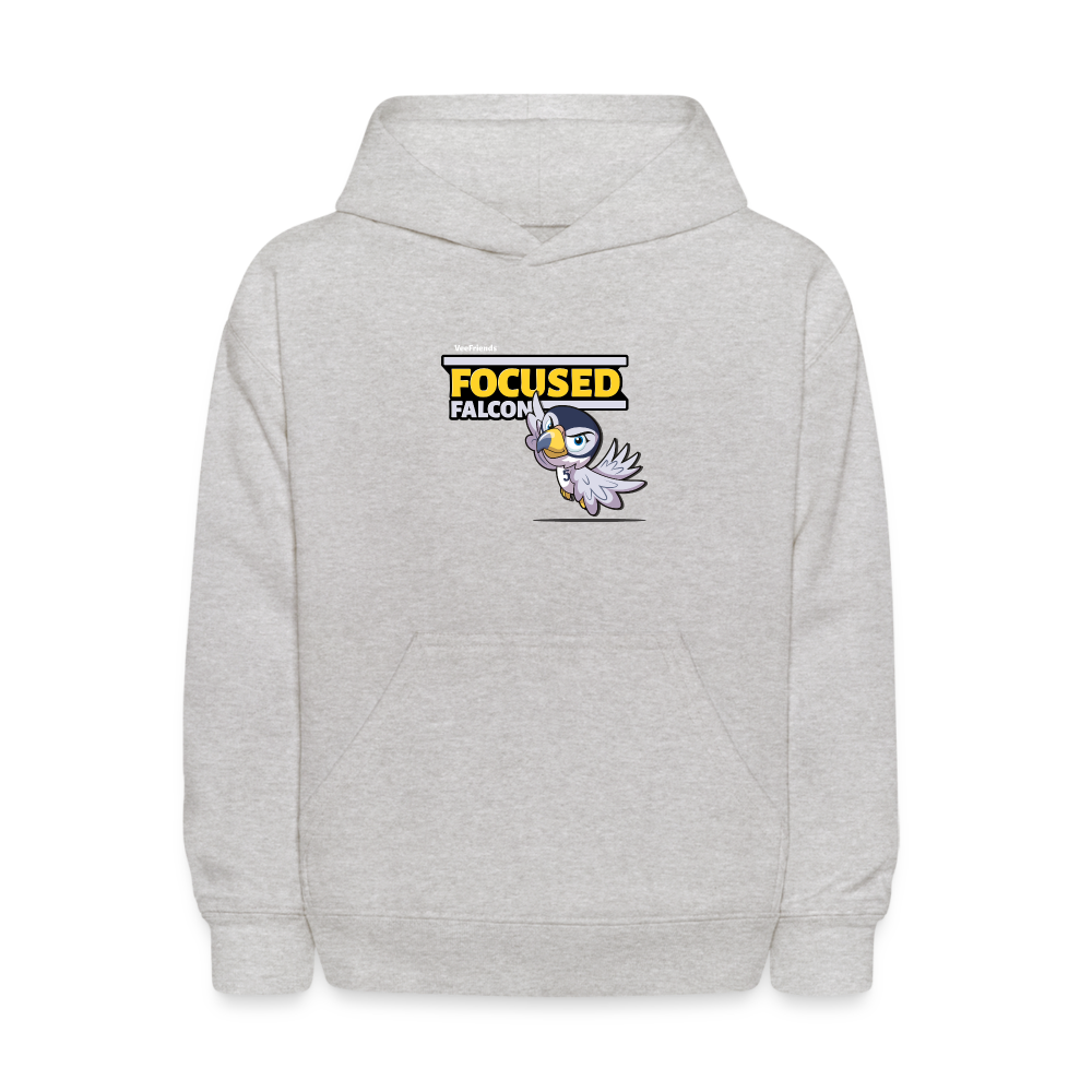 Focused Falcon Character Comfort Kids Hoodie - heather gray