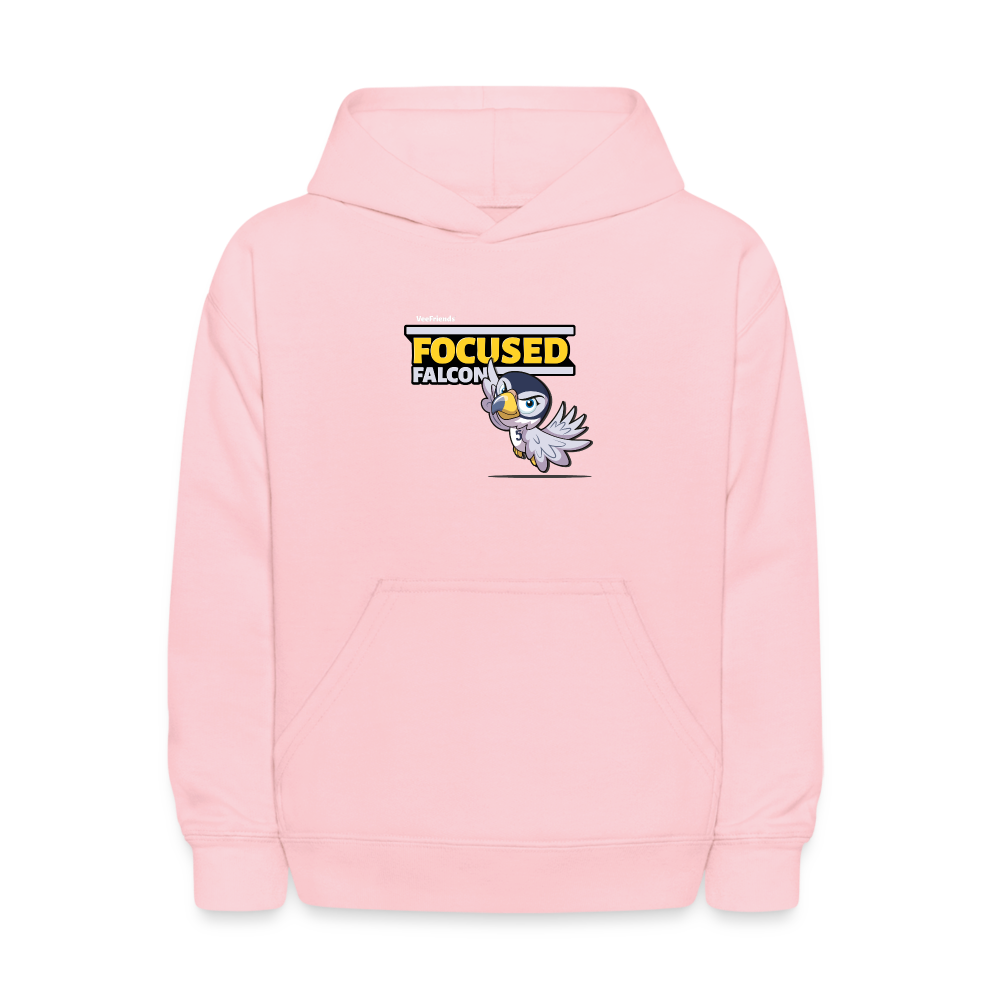 Focused Falcon Character Comfort Kids Hoodie - pink