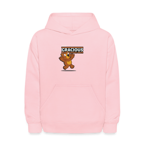 Gracious Grizzly Bear Character Comfort Kids Hoodie - pink