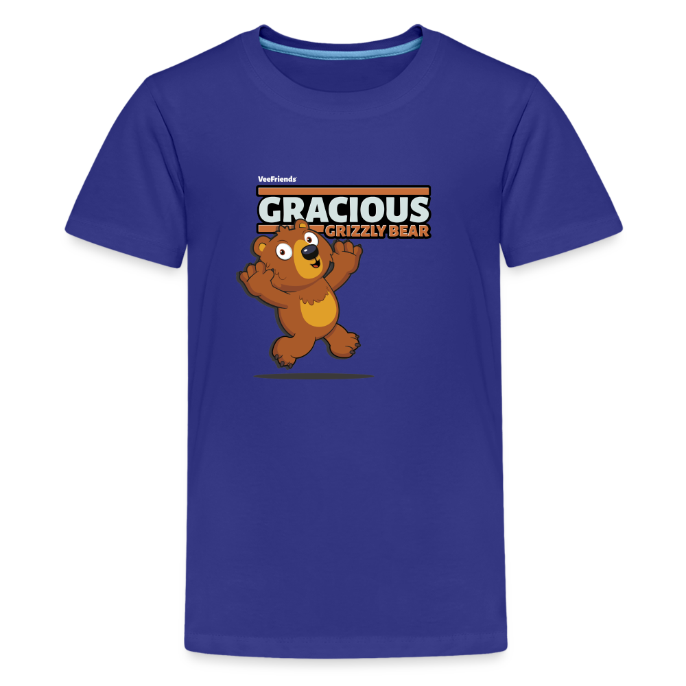 Gracious Grizzly Bear Character Comfort Kids Tee - royal blue