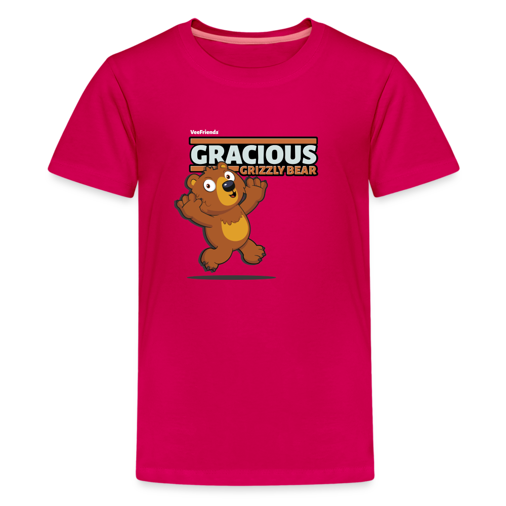 Gracious Grizzly Bear Character Comfort Kids Tee - dark pink