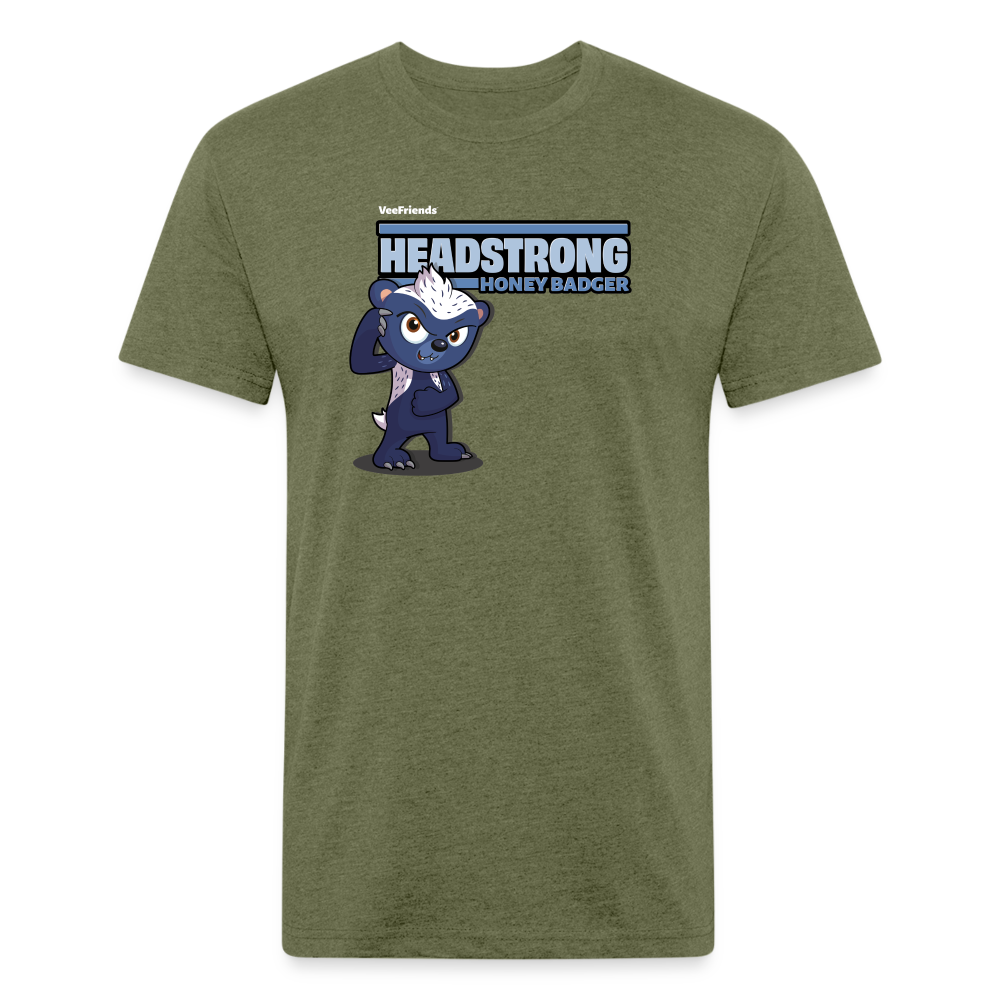 Headstrong Honey Badger Character Comfort Adult Tee - heather military green