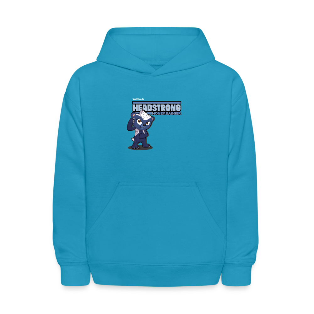 Headstrong Honey Badger Character Comfort Kids Hoodie - turquoise