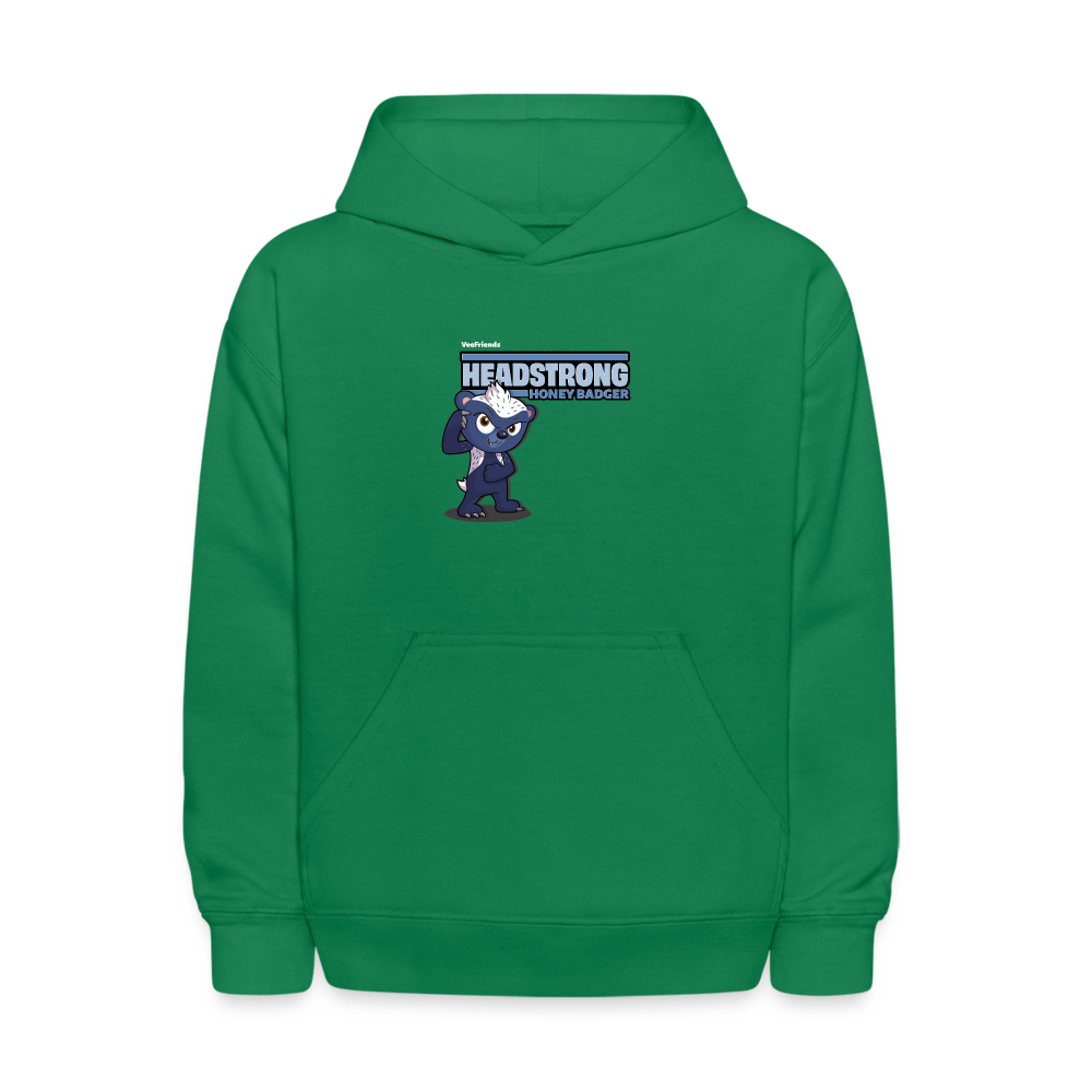 Headstrong Honey Badger Character Comfort Kids Hoodie - kelly green