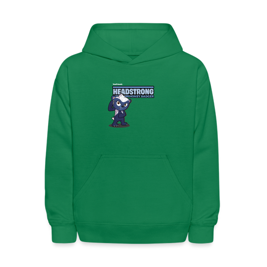 Headstrong Honey Badger Character Comfort Kids Hoodie - kelly green