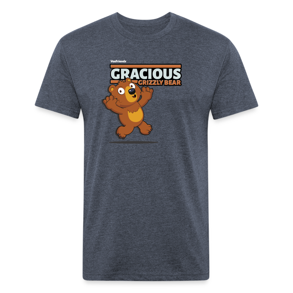 Gracious Grizzly Bear Character Comfort Adult Tee - heather navy