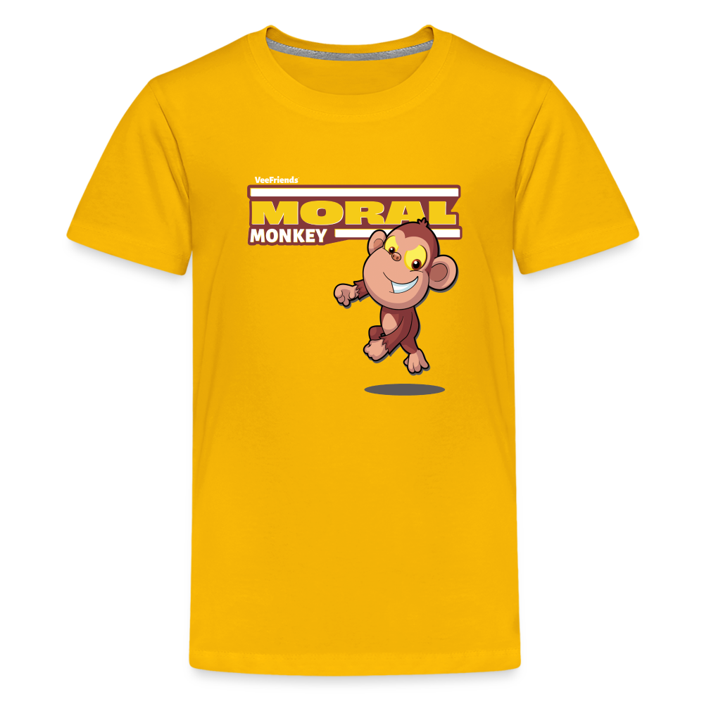 Moral Monkey Character Comfort Kids Tee - sun yellow