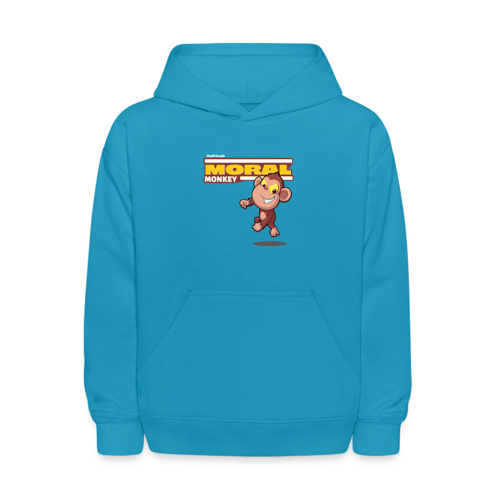 Moral Monkey Character Comfort Kids Hoodie - turquoise