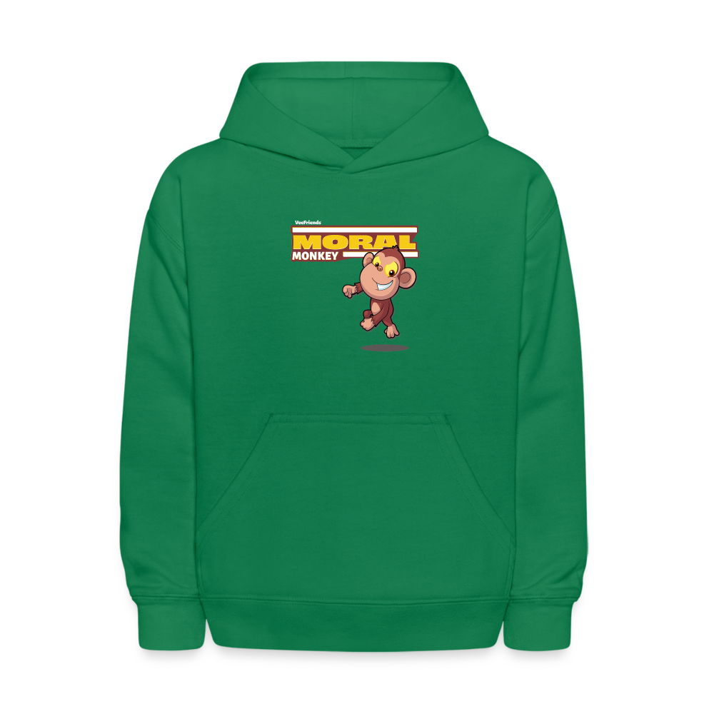 Moral Monkey Character Comfort Kids Hoodie - kelly green