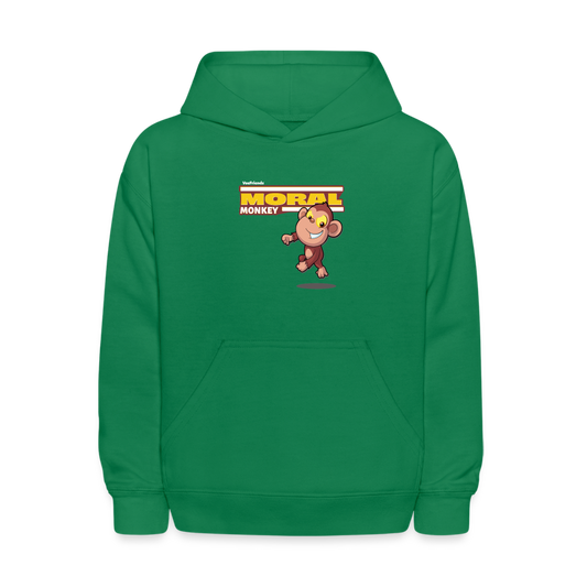 Moral Monkey Character Comfort Kids Hoodie - kelly green