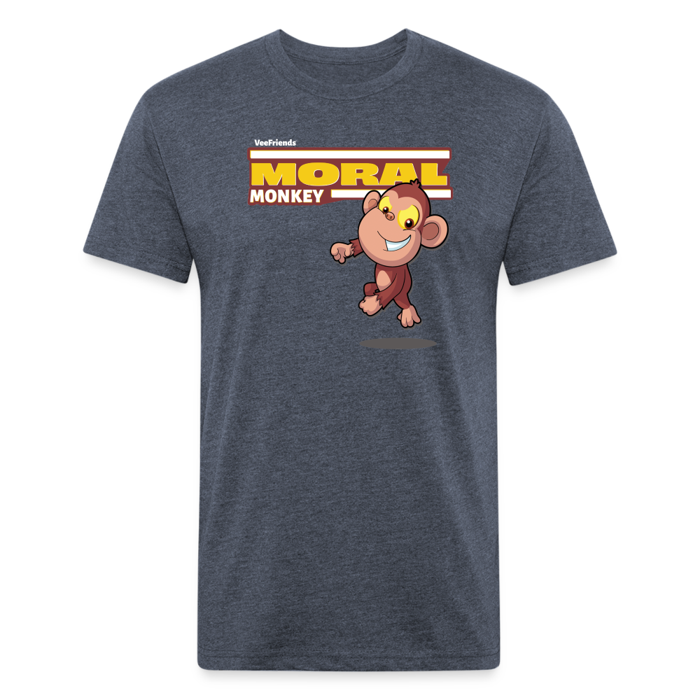 Moral Monkey Character Comfort Adult Tee - heather navy