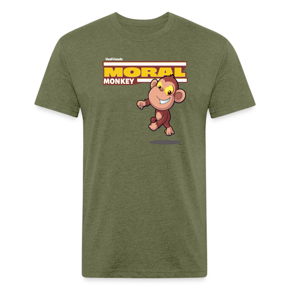 Moral Monkey Character Comfort Adult Tee - heather military green