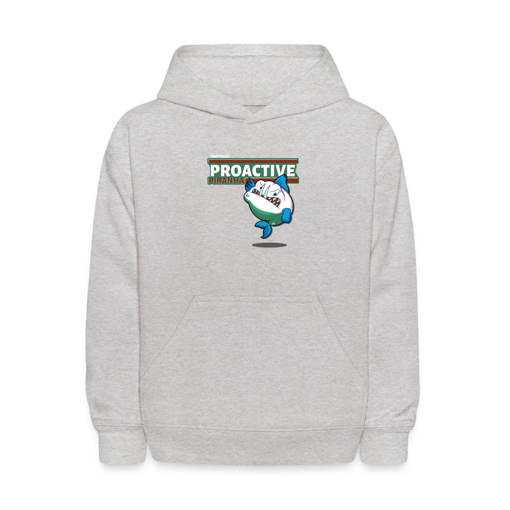 Proactive Piranha Character Comfort Kids Hoodie - heather gray