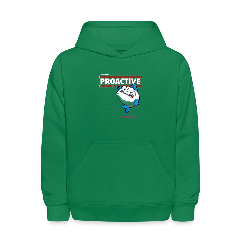 
            
                Load image into Gallery viewer, Proactive Piranha Character Comfort Kids Hoodie - kelly green
            
        
