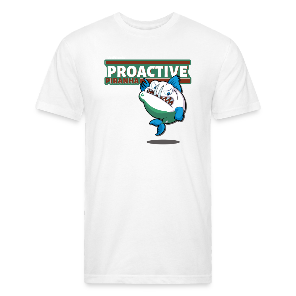 Proactive Piranha Character Comfort Adult Tee - white