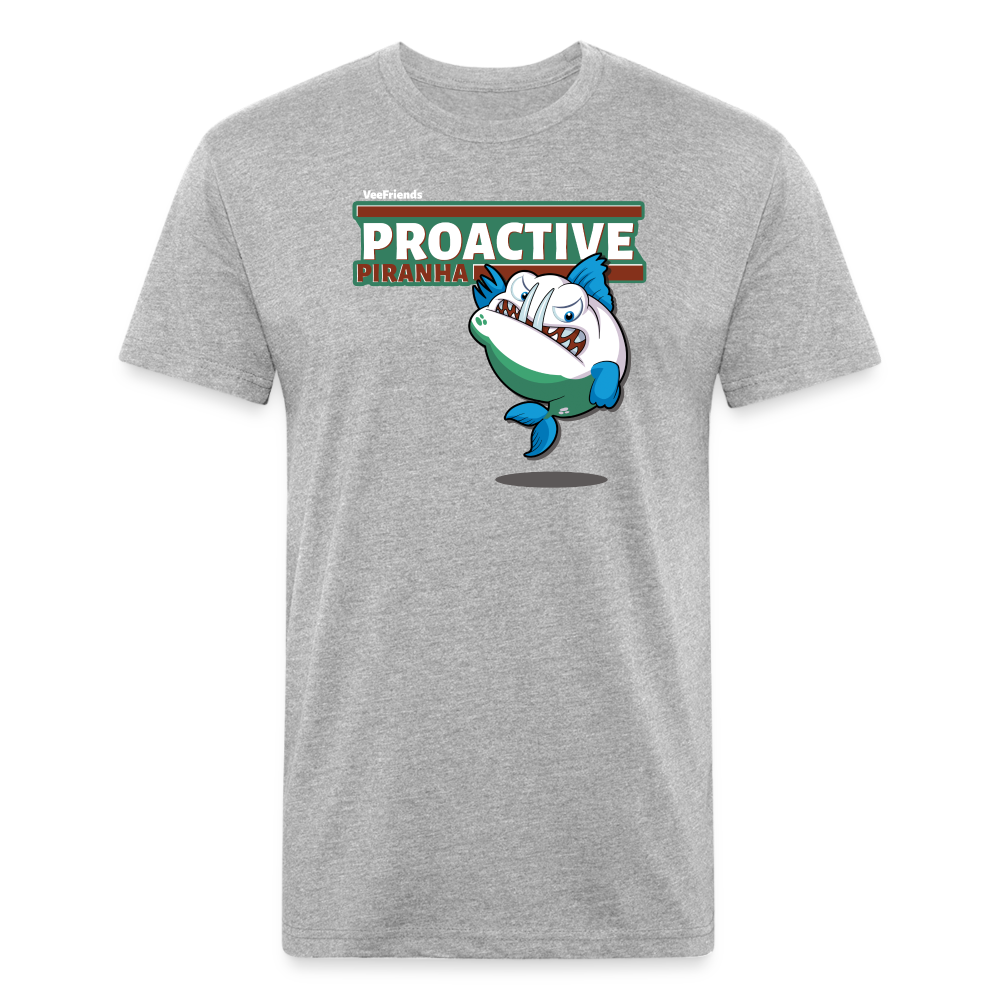 Proactive Piranha Character Comfort Adult Tee - heather gray