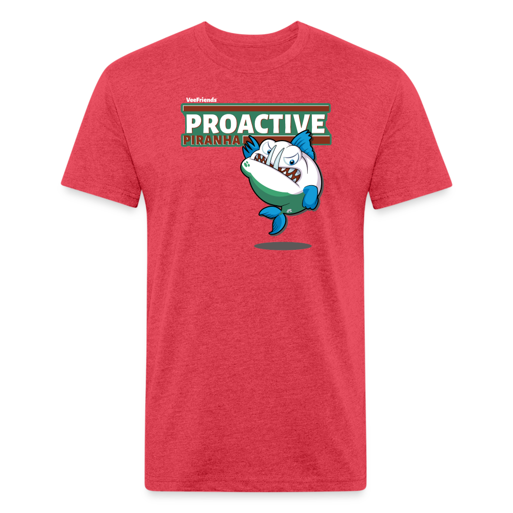 Proactive Piranha Character Comfort Adult Tee - heather red