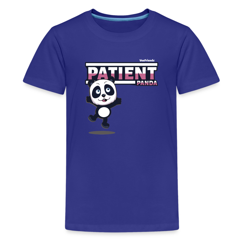 
            
                Load image into Gallery viewer, Patient Panda Character Comfort Kids Tee - royal blue
            
        