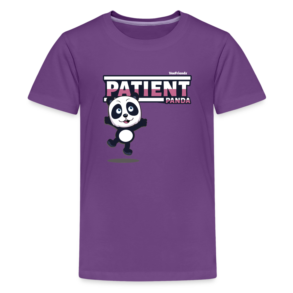 Patient Panda Character Comfort Kids Tee - purple