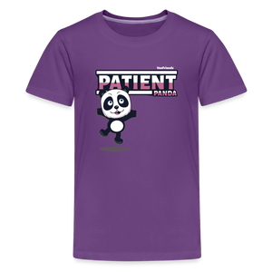 Patient Panda Character Comfort Kids Tee - purple
