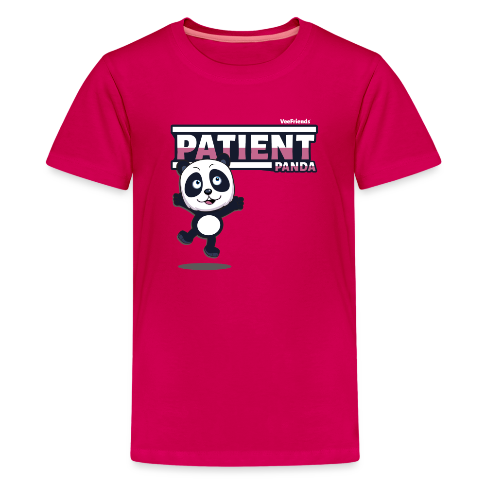 Patient Panda Character Comfort Kids Tee - dark pink