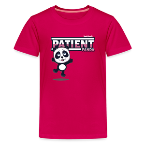 Patient Panda Character Comfort Kids Tee - dark pink