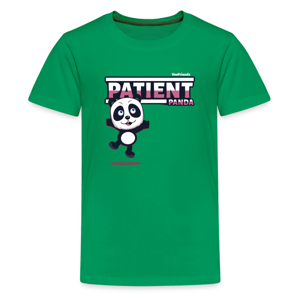 Patient Panda Character Comfort Kids Tee - kelly green