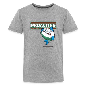 Proactive Piranha Character Comfort Kids Tee - heather gray