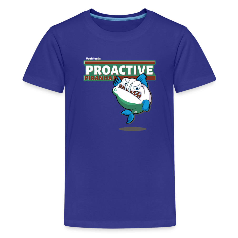 Proactive Piranha Character Comfort Kids Tee - royal blue