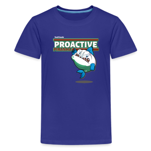 Proactive Piranha Character Comfort Kids Tee - royal blue