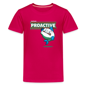 
            
                Load image into Gallery viewer, Proactive Piranha Character Comfort Kids Tee - dark pink
            
        