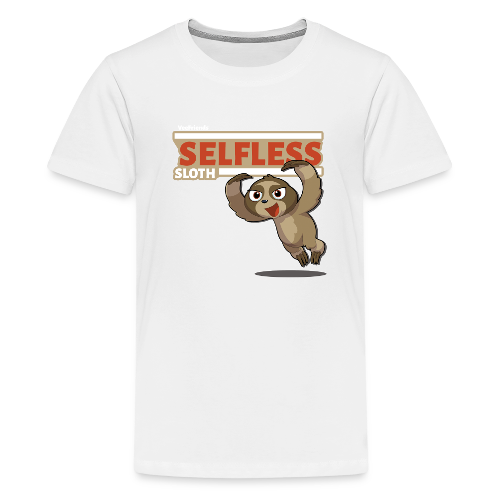 Selfless Sloth Character Comfort Kids Tee - white