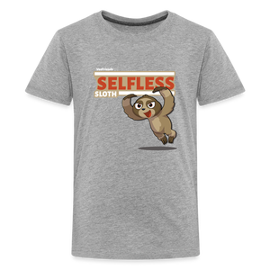 Selfless Sloth Character Comfort Kids Tee - heather gray