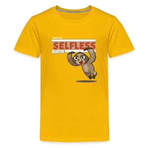 Selfless Sloth Character Comfort Kids Tee - sun yellow