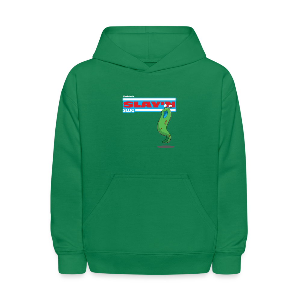 Slay'n Slug Character Comfort Kids Hoodie - kelly green