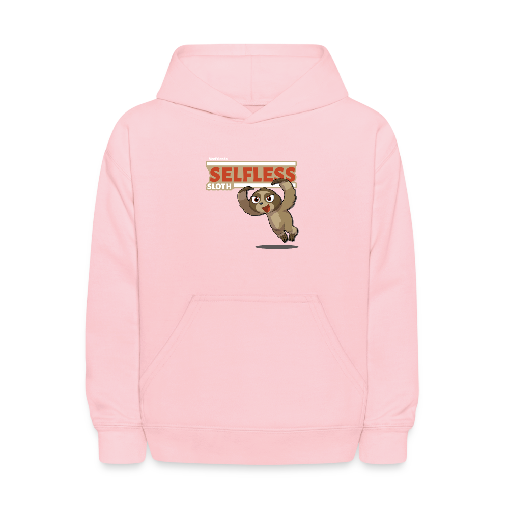 Selfless Sloth Character Comfort Kids Hoodie - pink