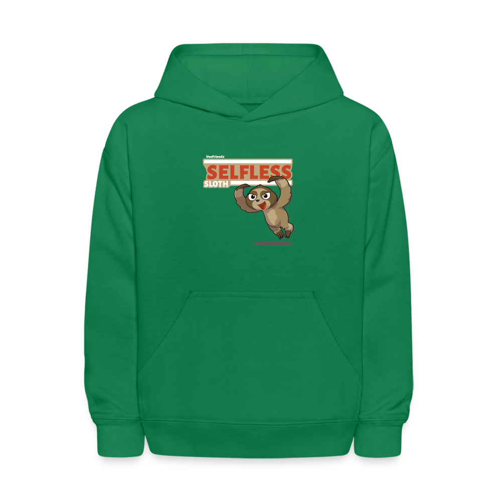 Selfless Sloth Character Comfort Kids Hoodie - kelly green