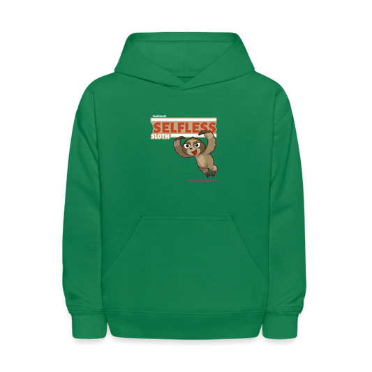 Selfless Sloth Character Comfort Kids Hoodie - kelly green