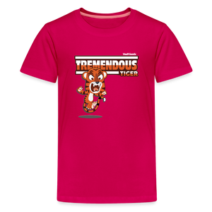 Tremendous Tiger Character Comfort Kids Tee - dark pink