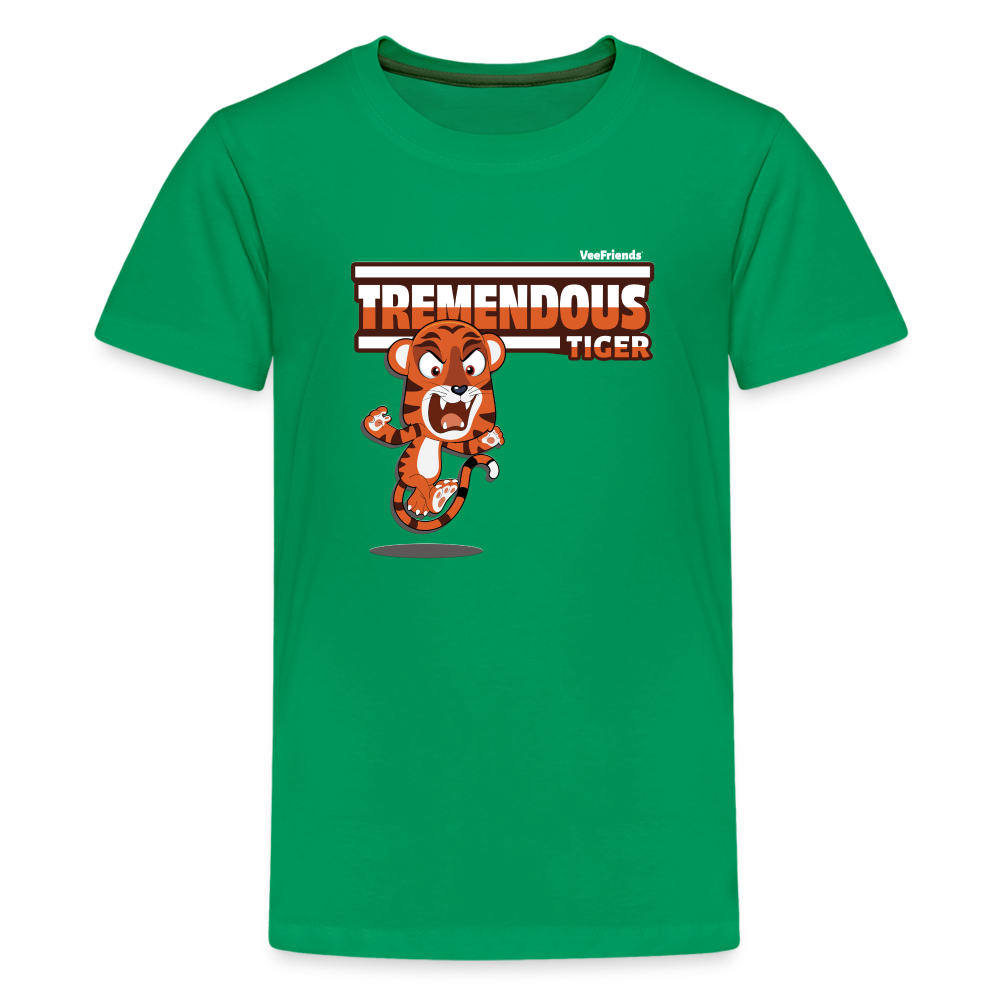 Tremendous Tiger Character Comfort Kids Tee - kelly green