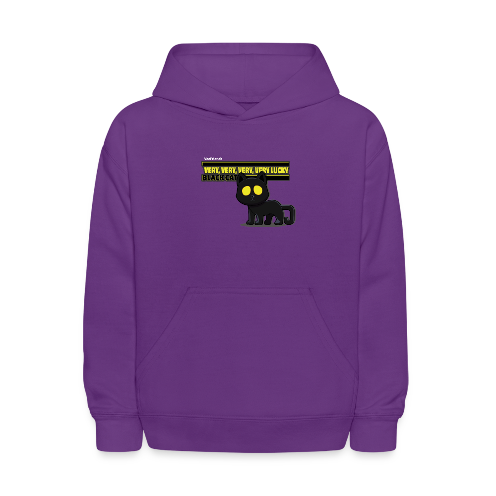 
            
                Load image into Gallery viewer, Very, Very, Very, Very Lucky Black Cat Character Comfort Kids Hoodie - purple
            
        