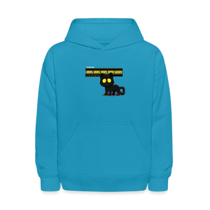 
            
                Load image into Gallery viewer, Very, Very, Very, Very Lucky Black Cat Character Comfort Kids Hoodie - turquoise
            
        