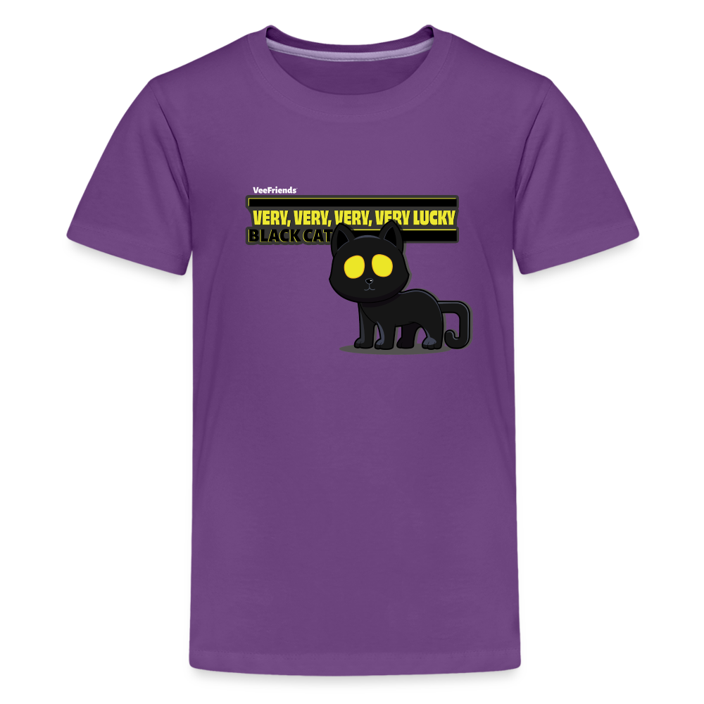 
            
                Load image into Gallery viewer, Very, Very, Very, Very Lucky Black Cat Character Comfort Kids Tee - purple
            
        