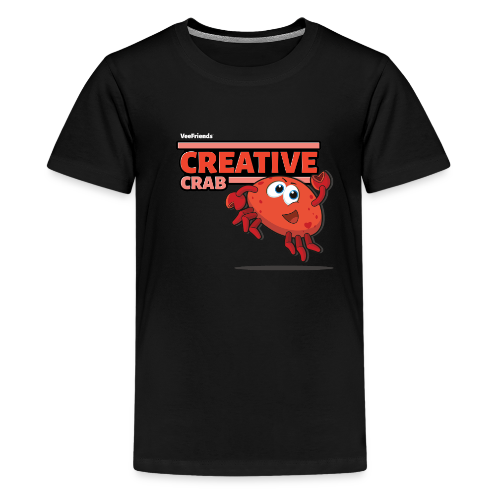 Creative Crab Character Comfort Kids Tee - black