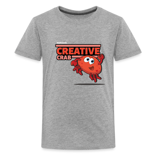 Creative Crab Character Comfort Kids Tee - heather gray