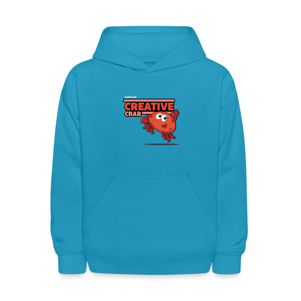 Creative Crab Character Comfort Kids Hoodie - turquoise