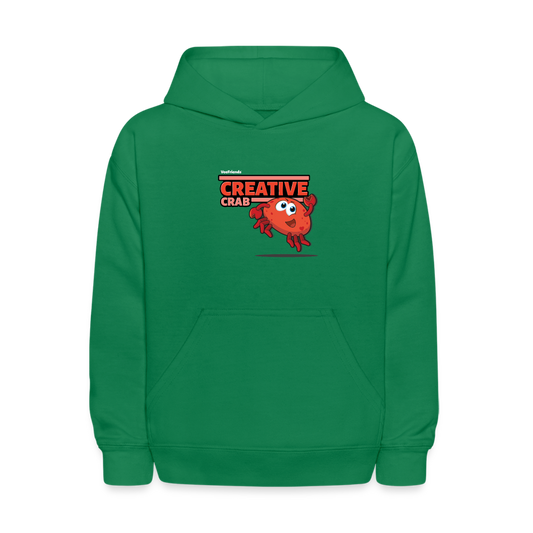 Creative Crab Character Comfort Kids Hoodie - kelly green