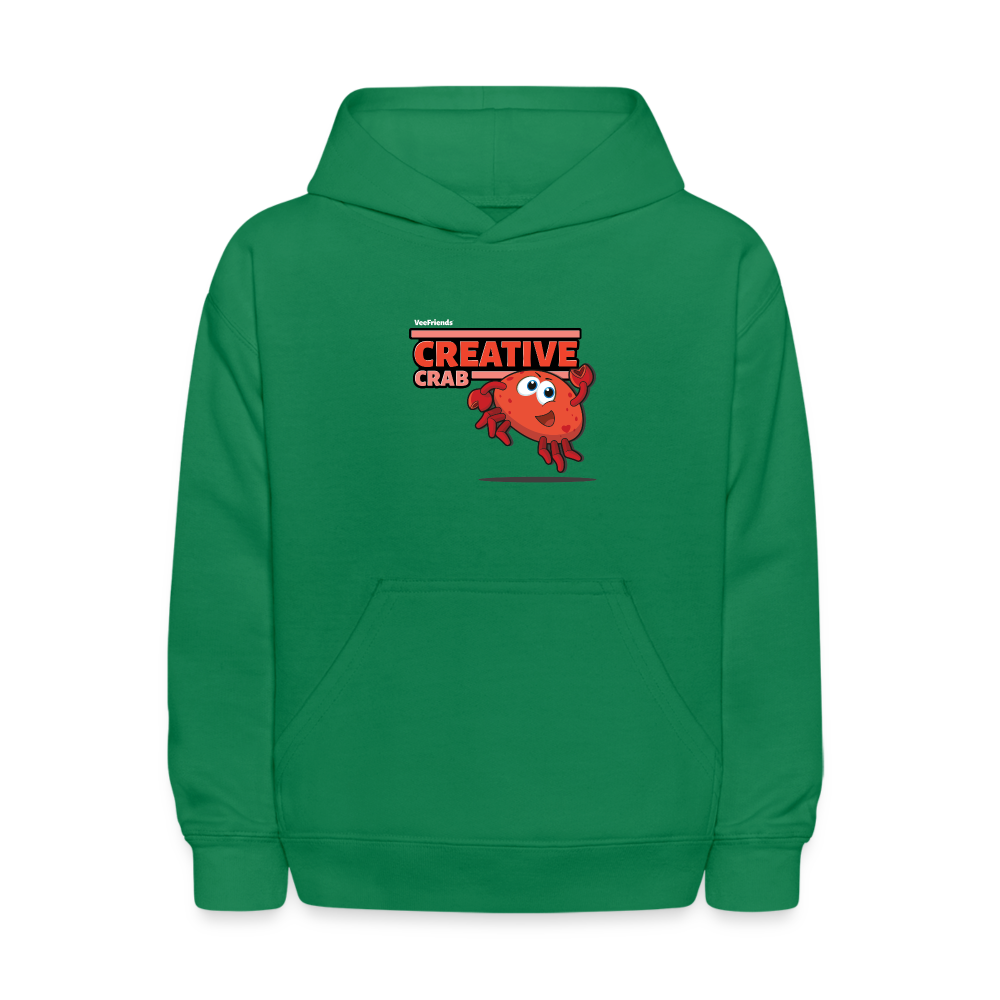 Creative Crab Character Comfort Kids Hoodie - kelly green