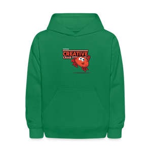 Creative Crab Character Comfort Kids Hoodie - kelly green