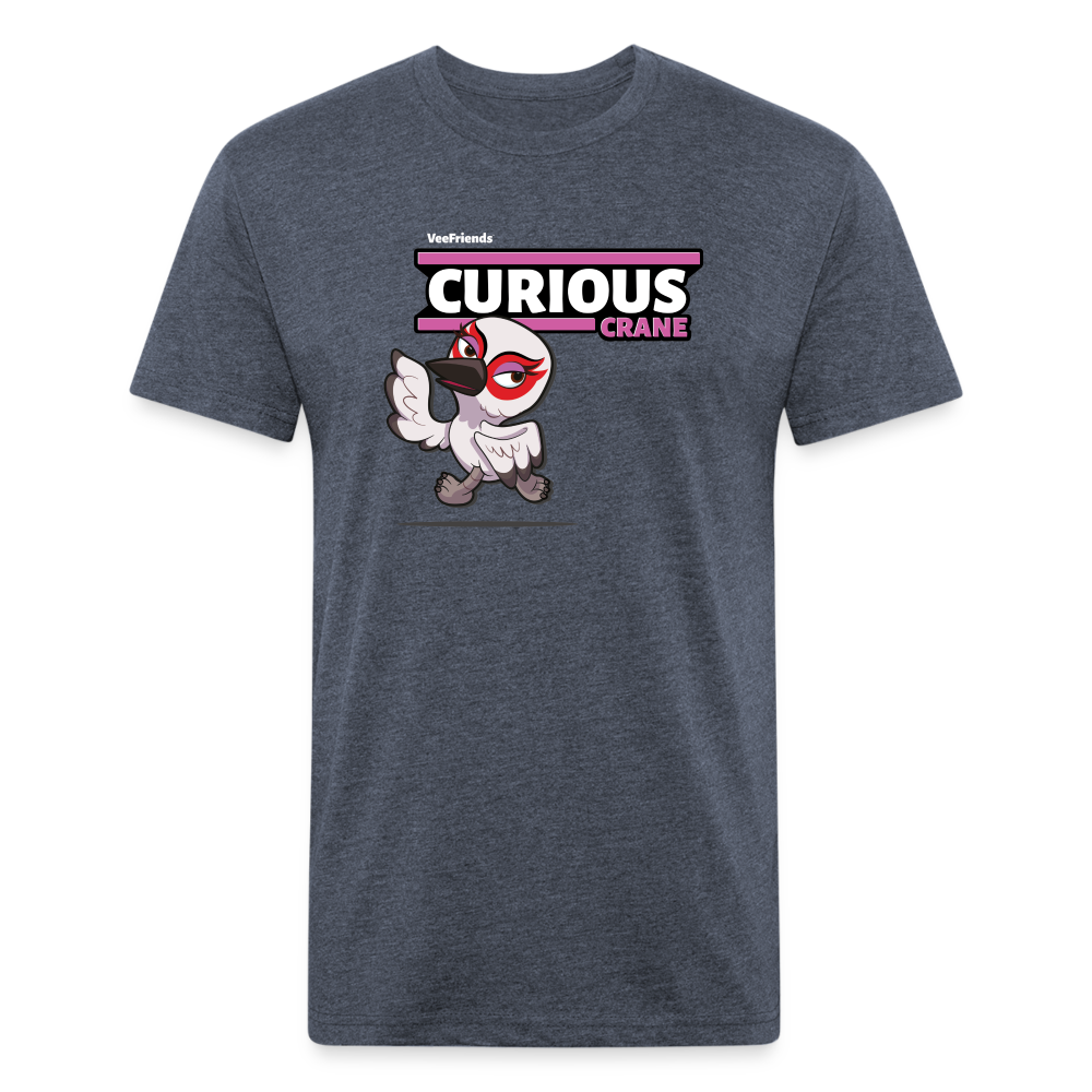 Curious Crane Character Comfort Adult Tee - heather navy